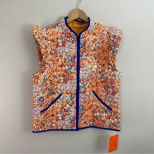 Tankaneo NWT Floral Short Sleeve Quilter‎ Vest Woman’s Size Small